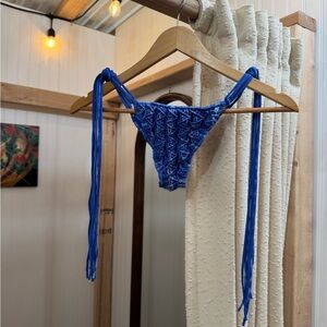 Indah Blue Crochet Bikini BOTTOM ONLY